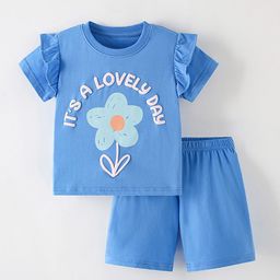 Xsole Girls Self Design Round Neck T-shirt With Shorts-picture-9