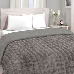 Myntra Elegant Homes Taupe Checked Woollen 600 GSM Double Bed Comforter-picture-19