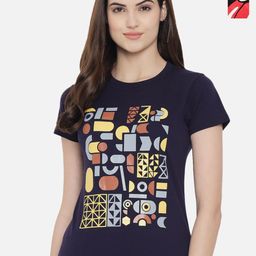 Dreambe Women Pack Of 2 Graphic Printed Round Neck Cotton T-shirts-picture-49