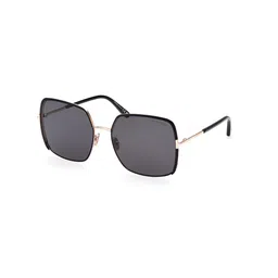 Tom Ford Women Grey Lens & Black Oversized Sunglasses FT1006 60 02A-Grey-picture-7