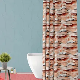 ArtzFolio Pink & White Abstract Printed Waterproof Shower Curtain-6
