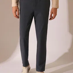 SELECTED Men Checked Slim Fit Trousers-image-3