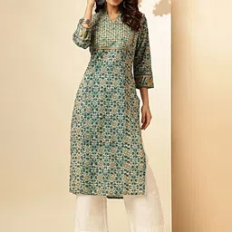 Vbuyz Women Printed Sequinned Floral Kurta-17
