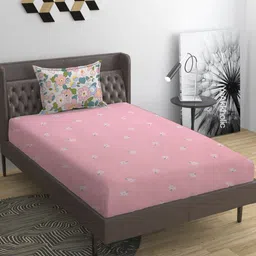 YaAkholic Pink Printed Microfiber 210 TC Single Fitted Bedsheet Set 1.21 m x 1.82 m-image-86