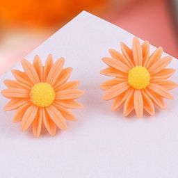 Estailo fashion Gold-Toned Floral Studs-image-96