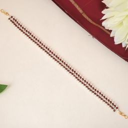 flying beads Gold-Plated Pearls Studded Matha Patti Head Jewellery-image-74