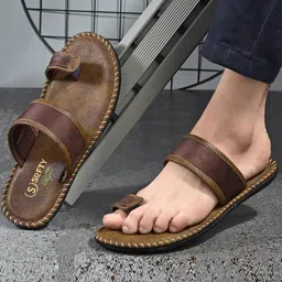 SOFTY VEGEN Men Brown Causal Slip-On Comfort Sandals-image-29