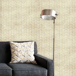 ArtzFolio Printed UV-Resistant Anti-Bacterial Beige Woven Pattern Peel & Stick Wallpaper-image-67