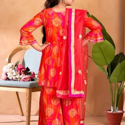 BAESD Girls Floral Printed Regular Kurta with Sharara & With Dupatta image 3