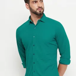 RENUOVO Men Spread Collar Solid Cotton Casual Shirt-picture-16