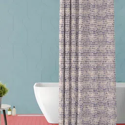 ArtzFolio White & Blue Abstract Printed Waterproof Shower Curtain-22