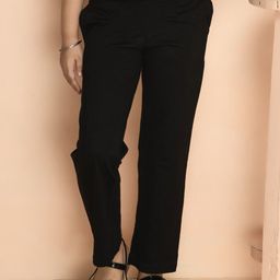 Kids Cave Girls Solid Relaxed Fit Mid-Rise Casual Regular Trouser-22