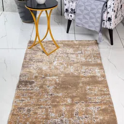 Saral Home Brown Abstract Anti-Skid Polyester Carpet-image-99