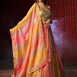 Fusionic Embroidered Sequinned Semi-Stitched Lehenga & Unstitched Blouse With Dupatta image 4