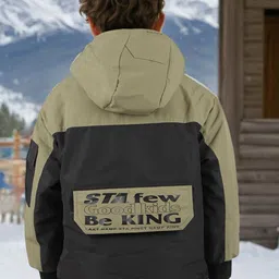 INCLUD Boys Typography Open Front Jacket with Patchwork image 4