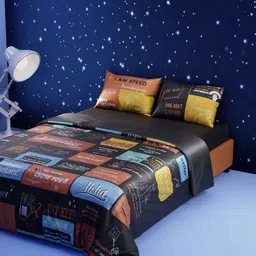 QuirkLoom Black & Blue Geometric Other 4 Piece King Regular Bedding Set"-50
