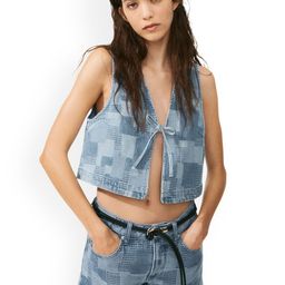 Patchwork-look denim gilet-image-72