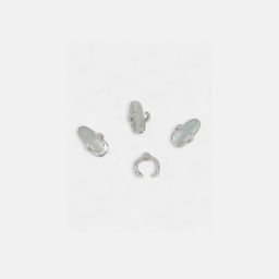 SOHI Set Of 4 Silver-Plated Enamel Goliath Nail Finger Rings-picture-48