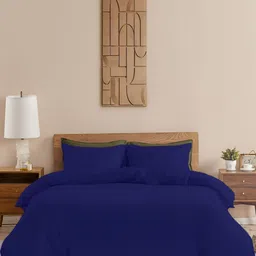 HOMEMONDE Navy Blue 210 TC Cotton Super King Duvet Cover-picture-26