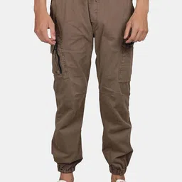 t-base Men Cotton Mid-Rise Regular Fit Cargo Styles Joggers-image-83