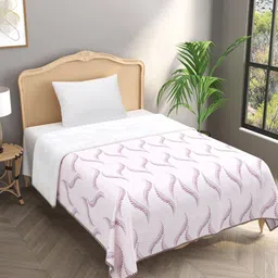 Gulaab Jaipur Off White & Purple Floral 150 GSM Single Bed Dohar-image-99