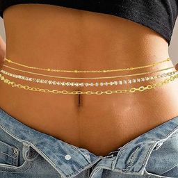 VAMA Artificial Stones Studded Waist Chain Saree Accessories-9