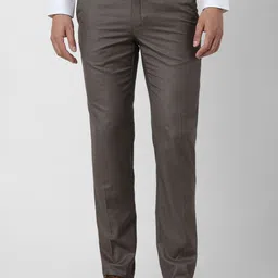 Van Heusen Men Textured Slim Fit Trousers-image-40