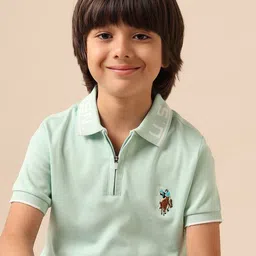u.s. polo assn. kids Uspa Kids Boys Solid Pure Cotton Polo T-shirt-picture-11