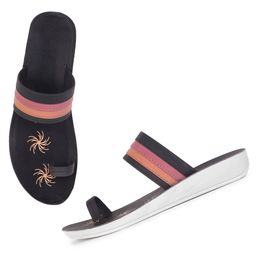 PENNEN Women Printed One Toe Comfort Sandals-19
