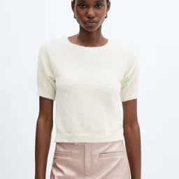MANGO Faux Fur Knitted Pullover-image-72