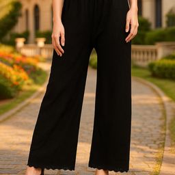 Miaz Lifestyle Women Ethnic Motifs Embroidered Wide Leg Palazzos-image-74