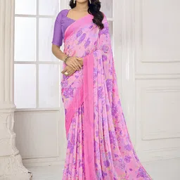 Panzora Floral Pure Chiffon Saree-image-48