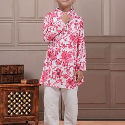 Cutiekins Boys Floral Printed Regular Kurta with Pyjamas-picture-41