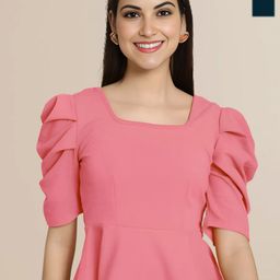 Mast & Harbour Women Pack of 2 Solid Puff Sleeve Regular Top-image-58