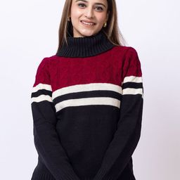 all about you Women Colourblocked Pullover-image-85