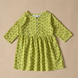 BAESD Girls Self Design Cotton Fit and Flare Dress-picture-5
