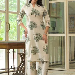 ARAVALII Women Printed Regular Pure Cotton Kurta with Palazzos-22