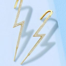 DressBerry Gold-Plated Alloy Cubic Zirconia Ear Cuff-picture-4
