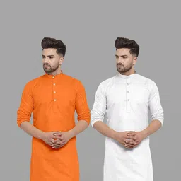 VS MALL Men White Kurtas-image-99