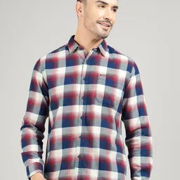 Royal Enfield Men Spread Collar Tartan Checked Cotton Casual Shirt-image-90