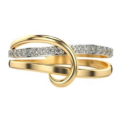 VALANOVA Women Yellow Gold Plated Sterling Silver Lab Grown Diamond Ring-image-60