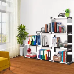French Door Print 9 Layer Simple Bookshelf/Multipurpose Rack Metal Open Book Shelf-22