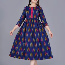 Cloth Bites Floral Print Maternity Maxi Midi Dress-image-5