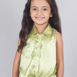 Tangerine Closet Satin Shirt Style Top-image-43