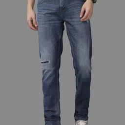 Voi Jeans Men Cotton Skinny Fit Mildly Distressed Stretchable Jeans-picture-45