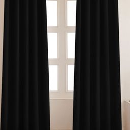 HOMEMONDE Black Set of 2 Black Out Door Curtain-image-98