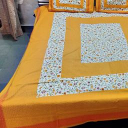 Myntra Elegant Homes Floral Printed 144 TC Queen Cotton Bedsheet with 2 Pillow Covers-image-59