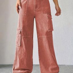 DressBerry Women Comfort Wide Leg High-Rise Light Fade Acid Wash Stretchable Jeans-image-45