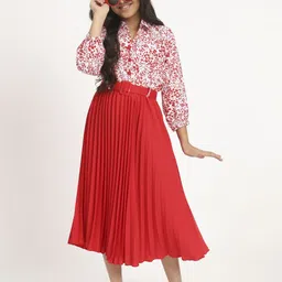 ZWERLON Floral Print A-Line Midi Dress-6