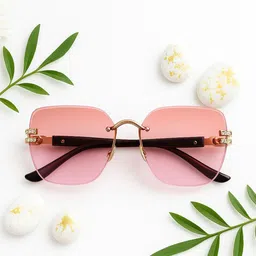 Leeway Unisex Oversized Sunglasses with UV Protected Lens LW-TF-2007-2-PINK-1-picture-12